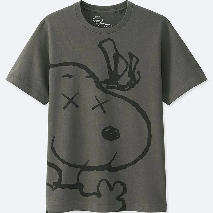 KAWS/PEANUTS/UNIQLO - SNOOPY DRIBBLE TEE (GREY)