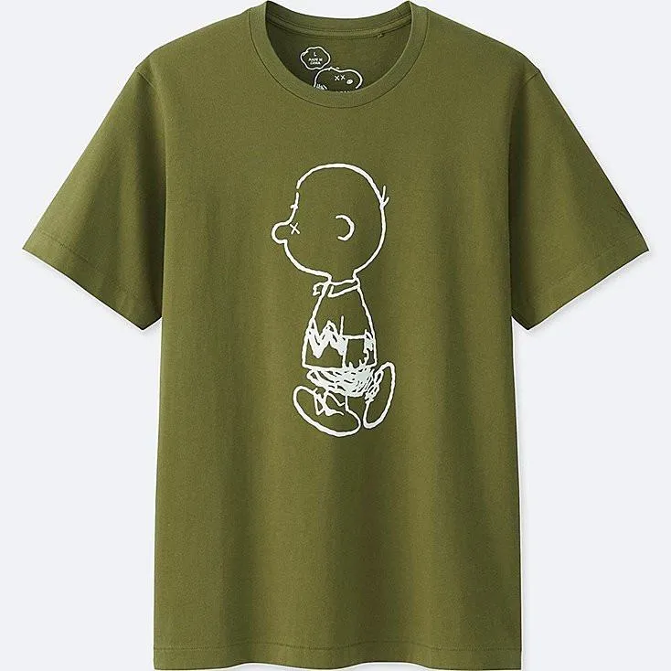 KAWS/PEANUTS/UNIQLO - CHARLIE BROWN TEE (OLIVE)