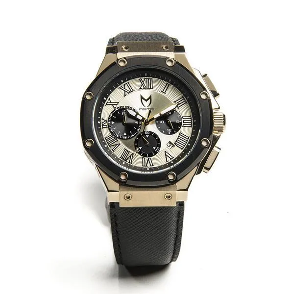 MSTR - AM174SB AMBASSADOR (CHAMPAGNE GOLD / BLACK / SAFFIANO BAND)