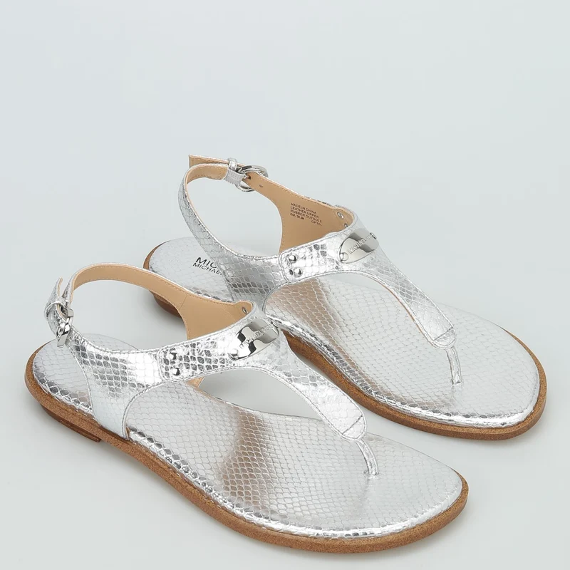 Sandalia Mk Plate Thong Michael Kors 40R5MKFA1M Silver