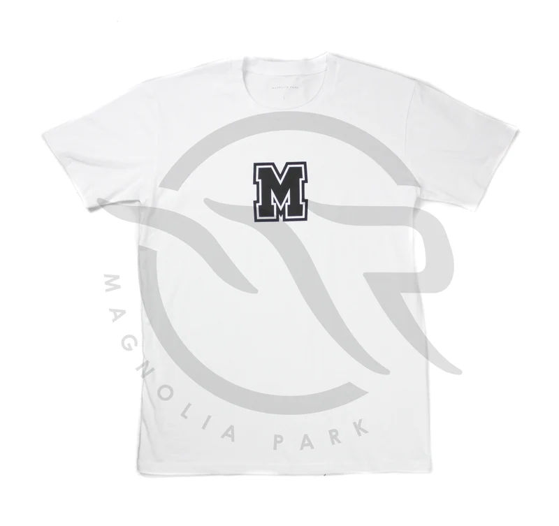 MAGNOLIA PARK - "VARSITY" "M" S/S (WHITE/BLACK)
