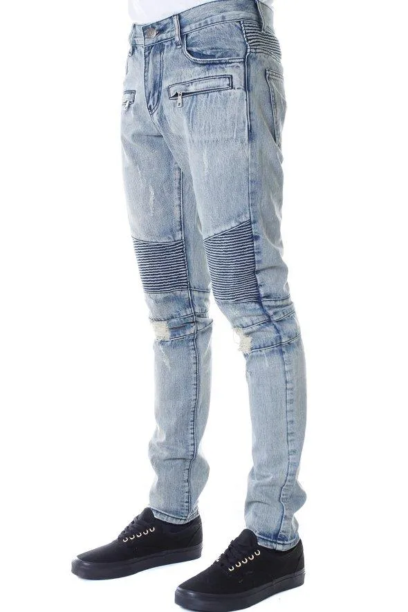 EMBELLISH - MALIBU BIKER DENIM (WHITE GRADIENT)
