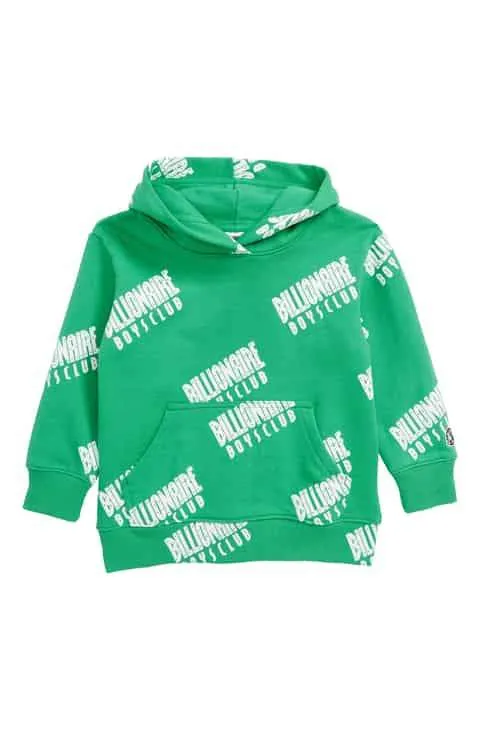 BILLIONAIRE BOYS CLUB (KIDS) - BB STRAIGHT LOGO HOODY (MING GREEN)