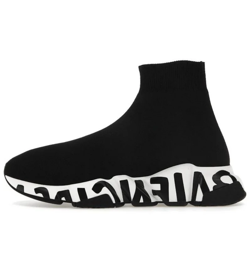 Balenciaga Speed Graffiti Black and White
