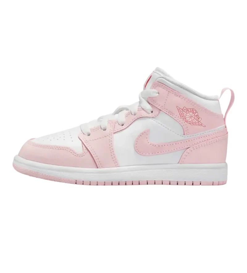 Jordan 1 Mid 'Pink Foam Fire Red KIDS'