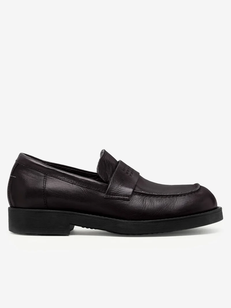 Mocassini biker in pelle di vitello nera