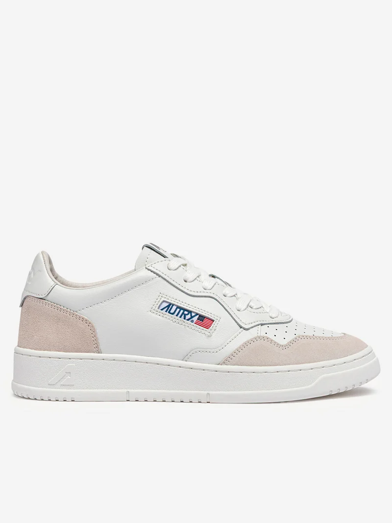 M Medalist Low in pelle bianca e beige