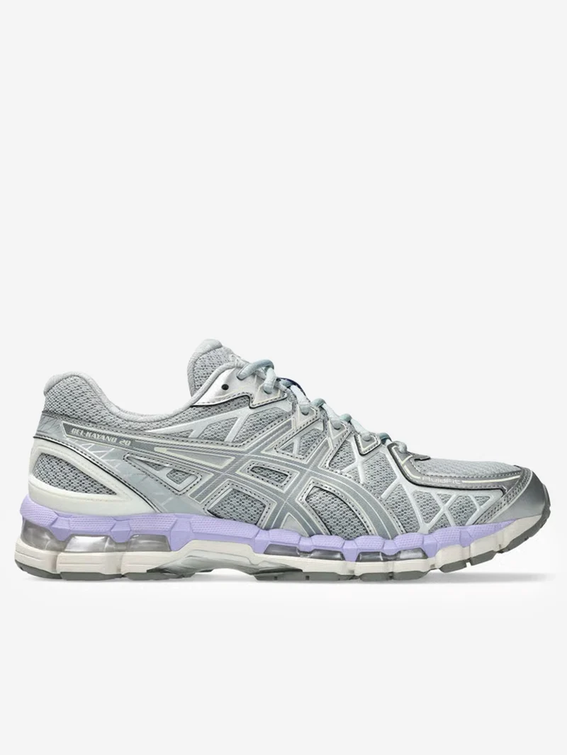 Gel Kayano 20 'Piedmont Grey' con viola