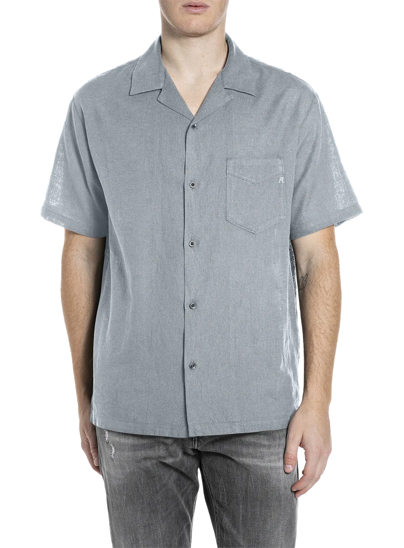 Camisa De Lino Y Algodón Relaxed Fit