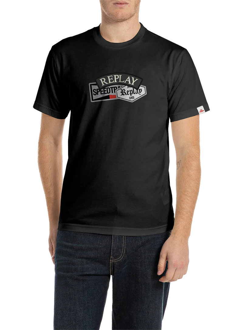 Camiseta De Punto Con Motivo Gráfico Y Logotipo