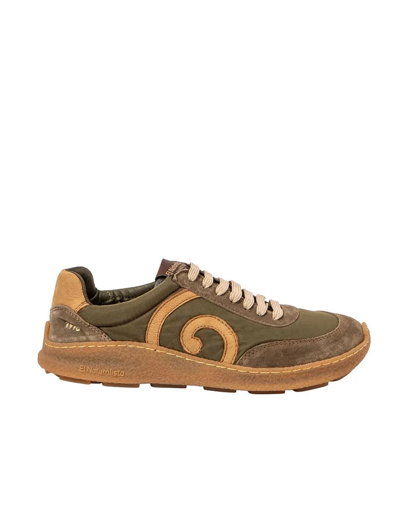Zapatillas de Piel El Naturalista 5435A Kaki Hombre