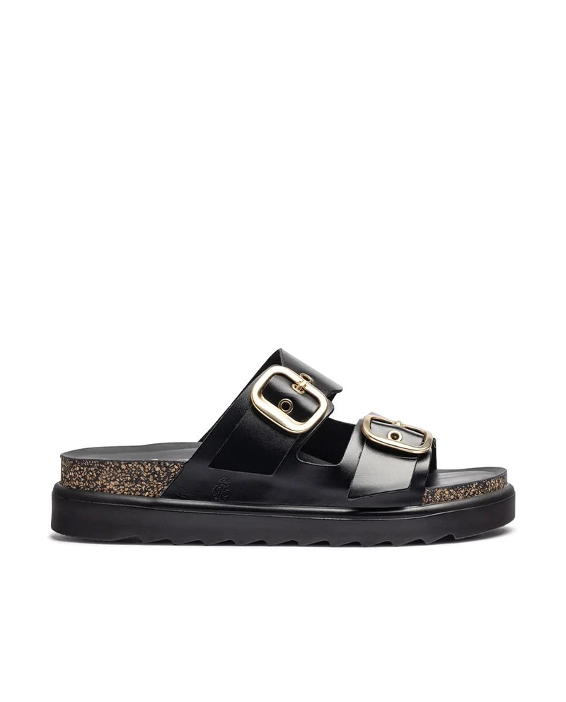 Sandalias de piel YOKONO Tunez 130 Negro Mujer
