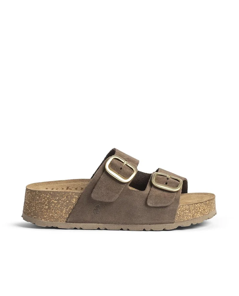 Sandalias de piel YOKONO WIWI-003 Marrón Mujer