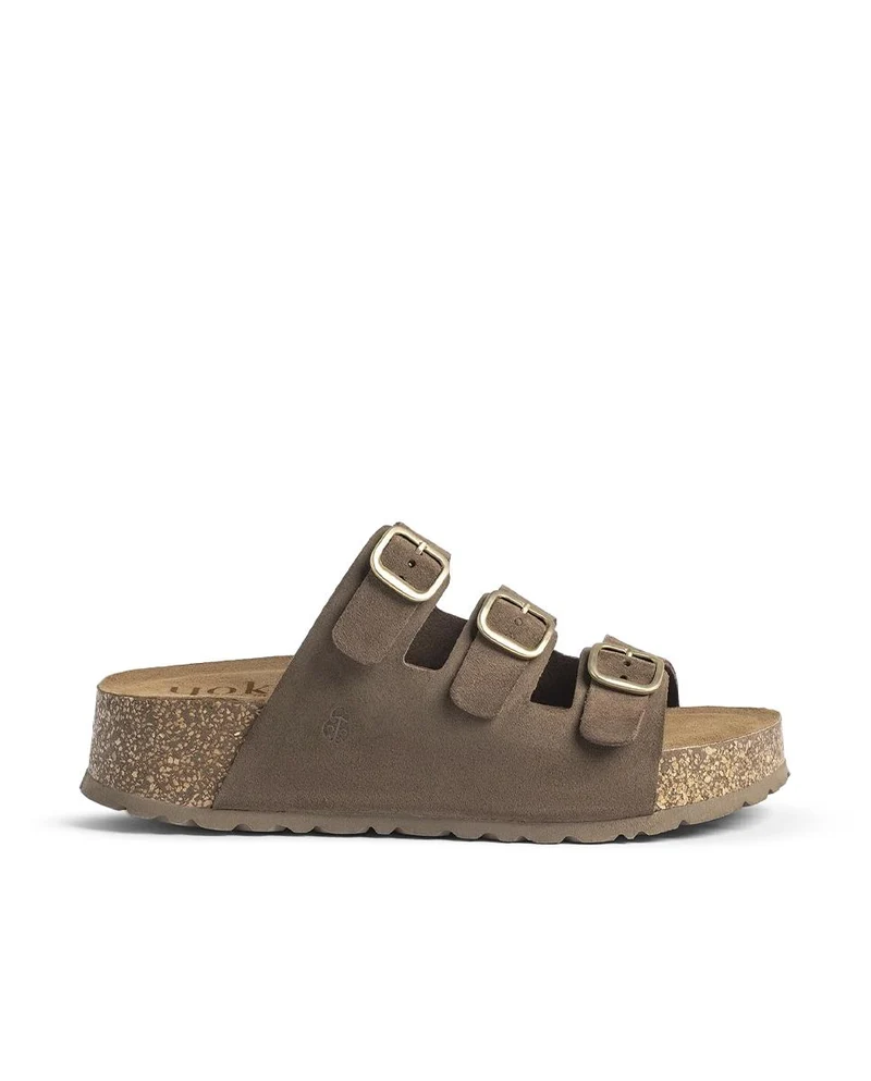 Sandalias de piel YOKONO WIWI-263 Marrón Mujer