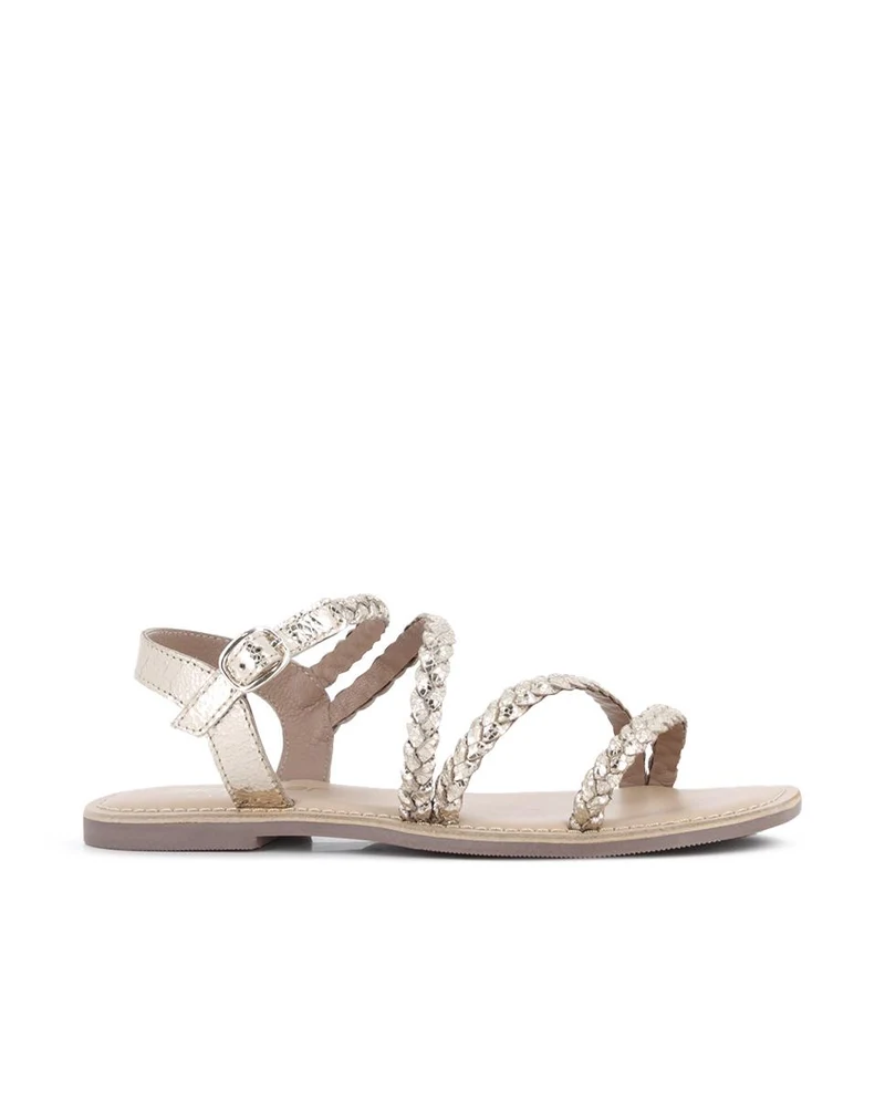 Sandalias de piel Blogger Tandira Dorado Mujer