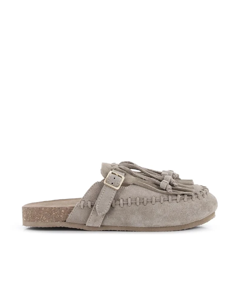 Zuecos de piel Blogger Sarria Taupe Mujer