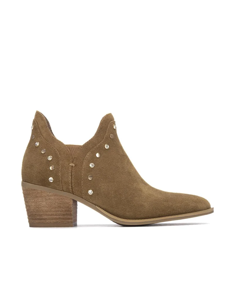 Botines de piel serraje CARMELA 163147 Camel Mujer