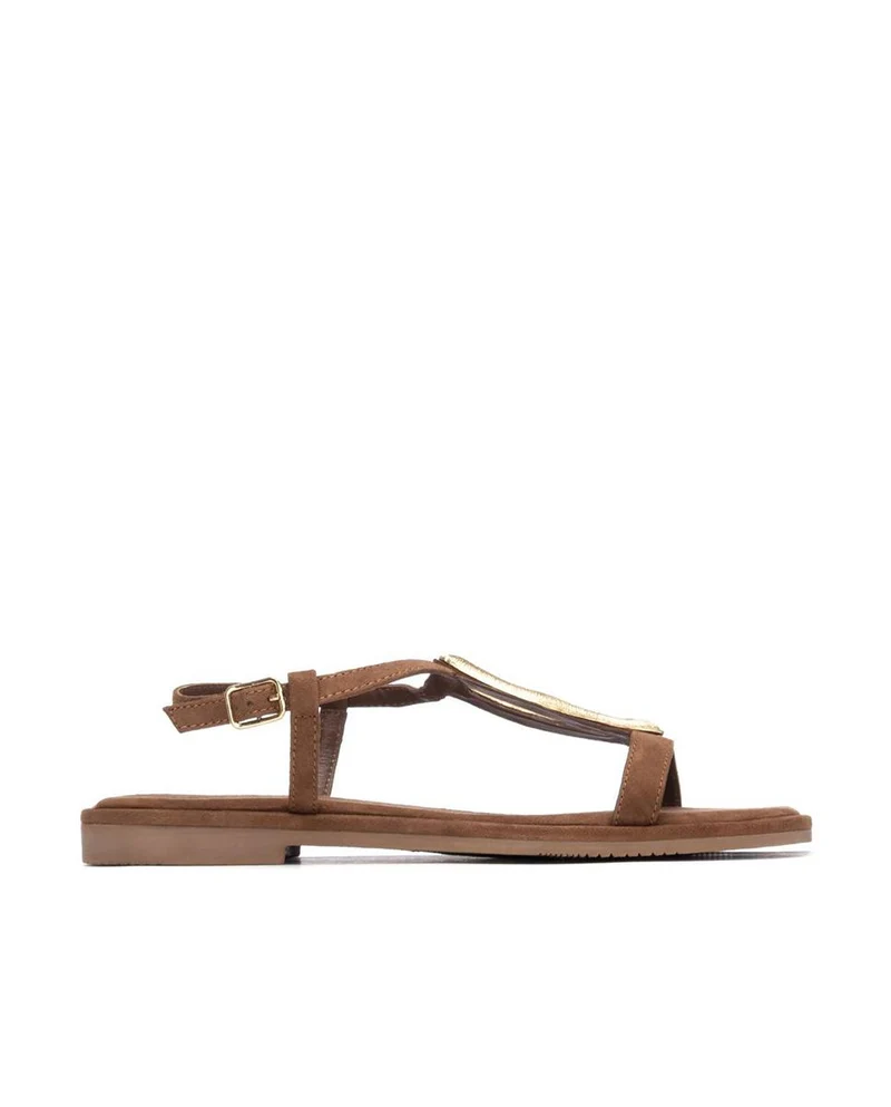 Sandalias de piel CARMELA 163290 Marrón Mujer
