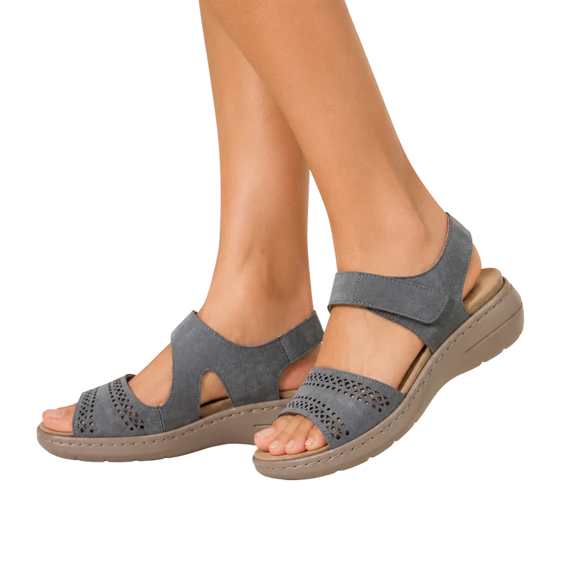 MUJER SANDALIA CUÑA PICADA JEANS
