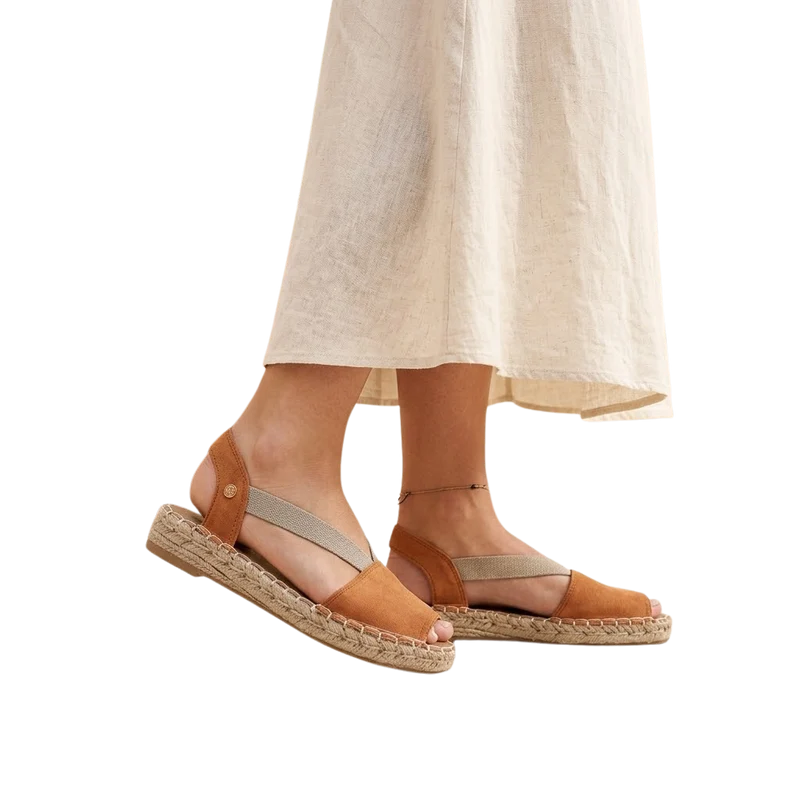 MUJER ESPARTO PLANA AMALFI PUNTERA NARANJA
