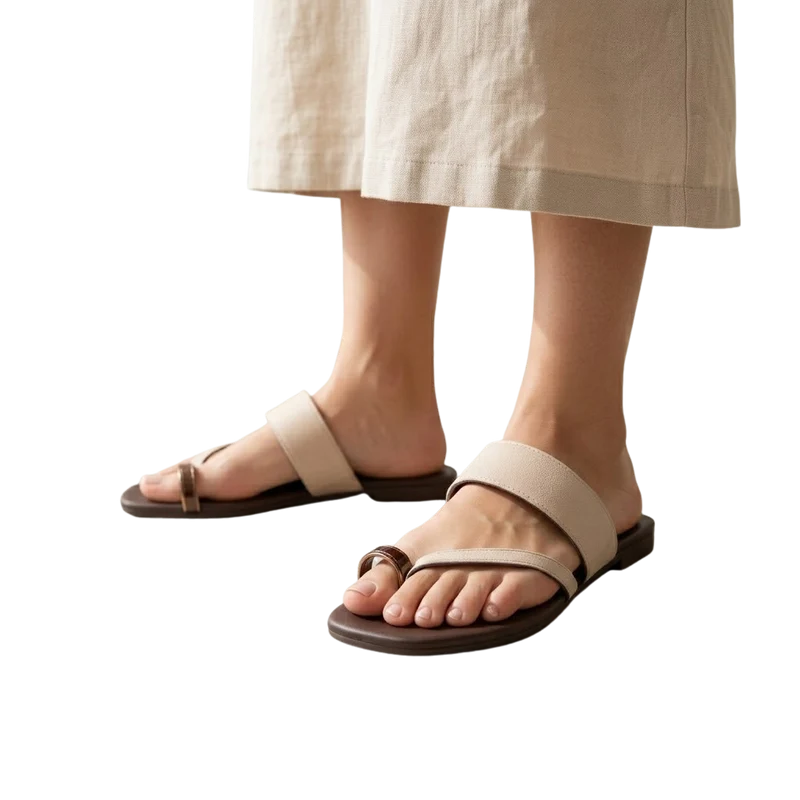 MUJER SANDALIA PLANA LUKY BEIGE
