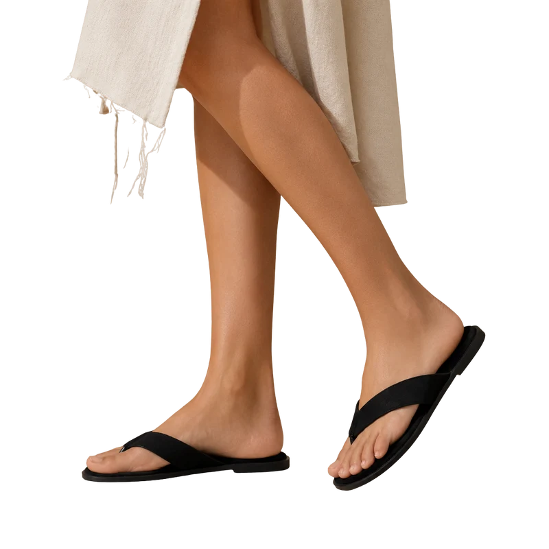 MUJER SANDALIA PLANA LUMA NEGRO