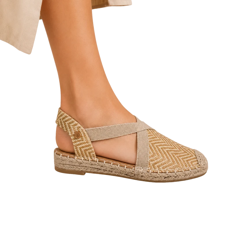 MUJER ESPARTO PLANA AMALFI APRICOT