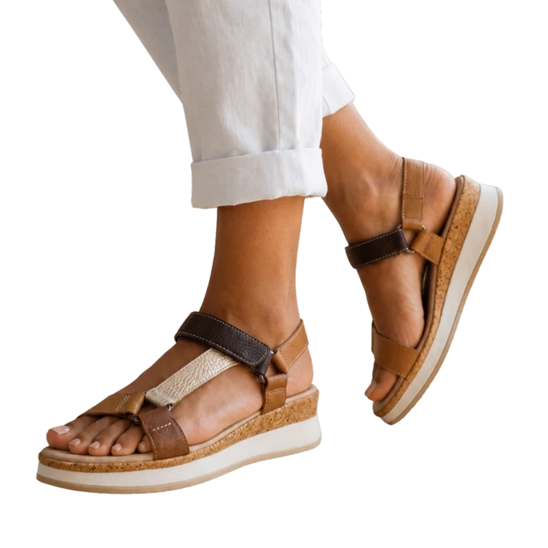 MUJER SANDALIA PLATAFORMA CARDENA MARRON