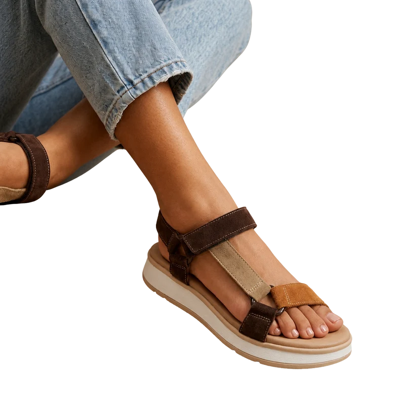 MUJER SANDALIA PLATAFORMA CARDENA MARRON