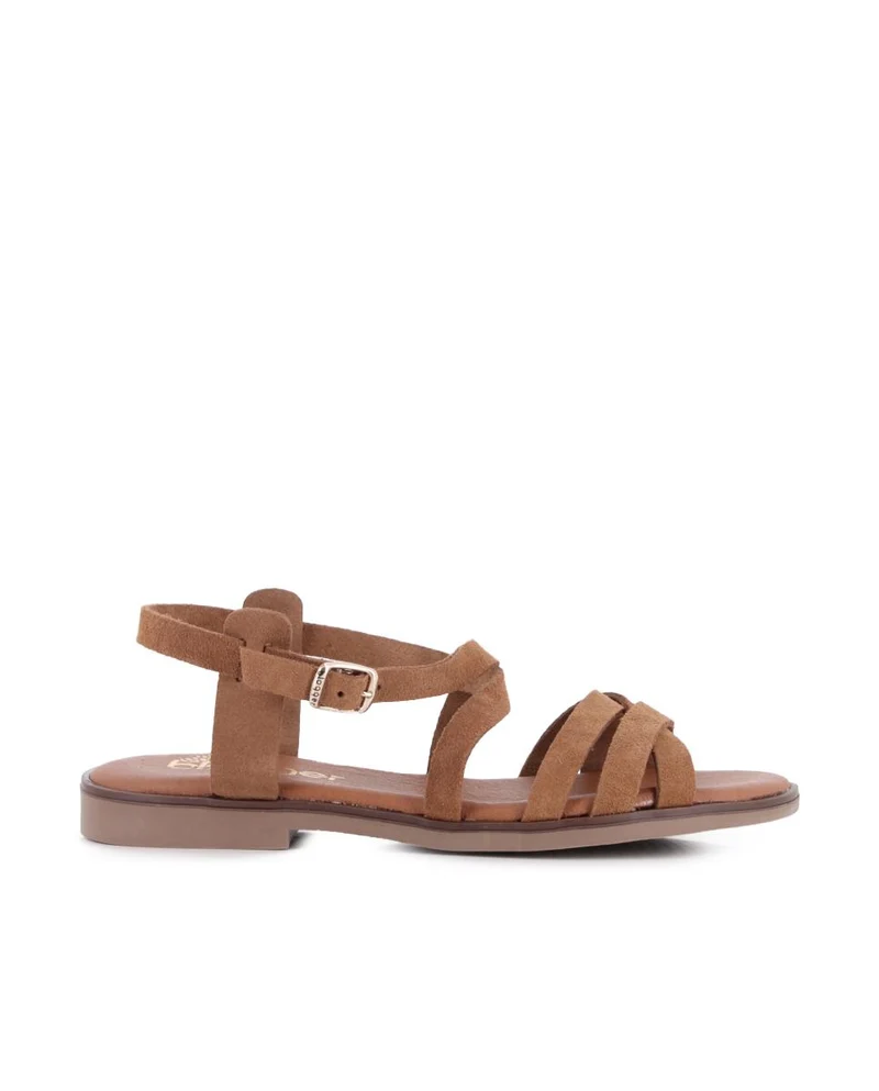 Sandalias de Piel Serraje Blogger Juncal Color Cuero para Mujer