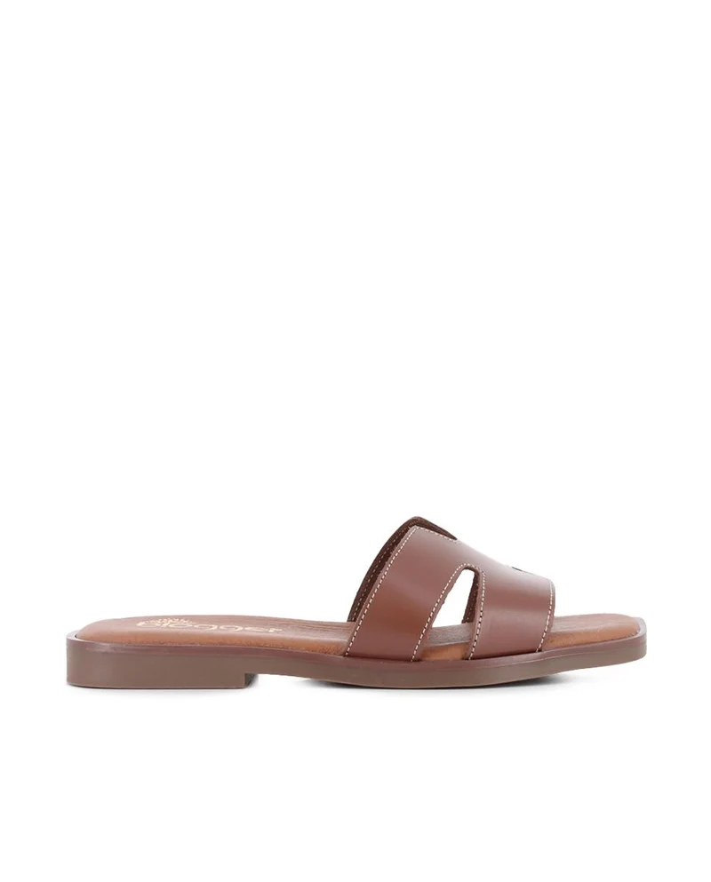 Sandalias de Piel Blogger Ariel 2 Color Cuero para Mujer