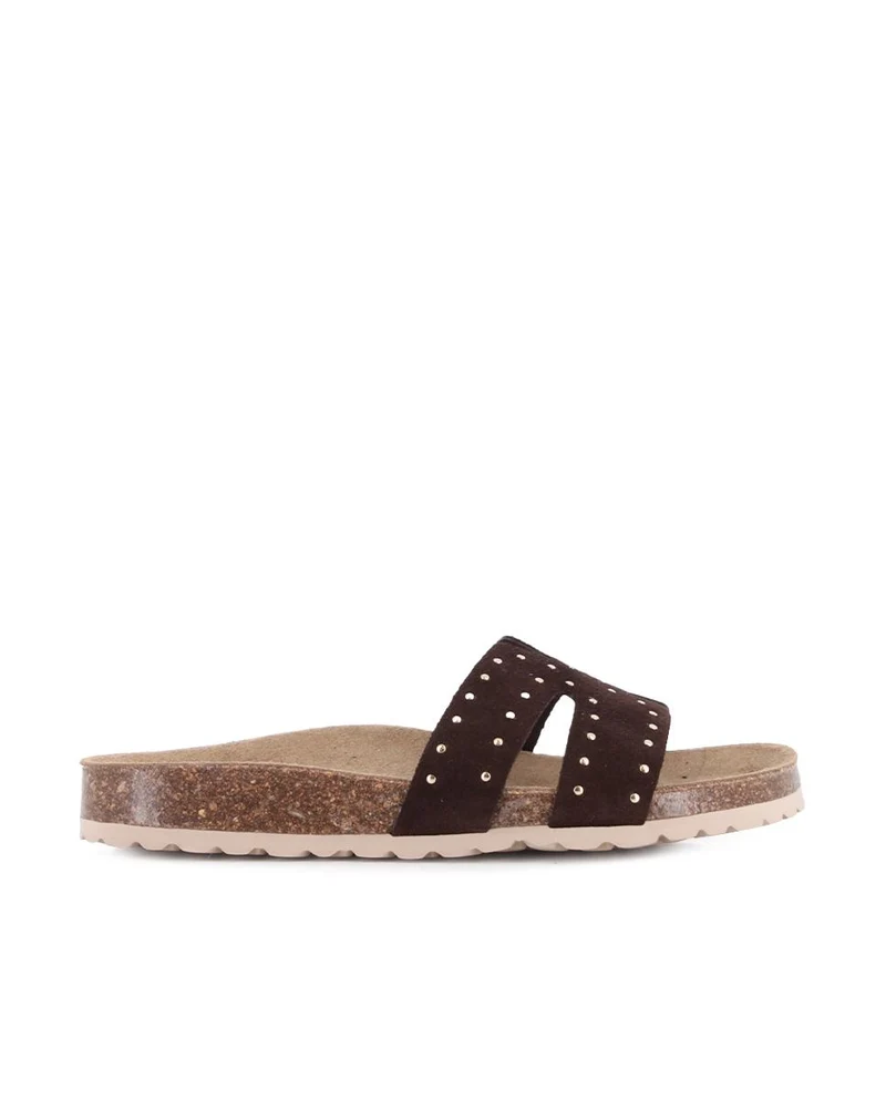 Sandalias de Piel Serraje Blogger Atenas 02 Color Marrón para Mujer