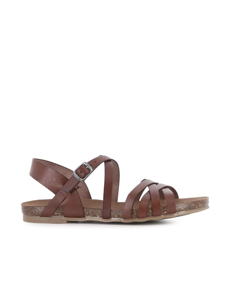 Sandalias de Piel Blogger Abril 02 Color Cuero para Mujer