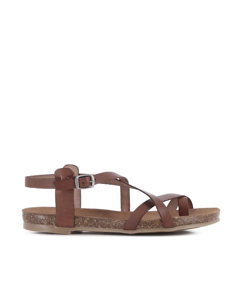 Sandalias de Piel Blogger Mia 02 Color Cuero para Mujer