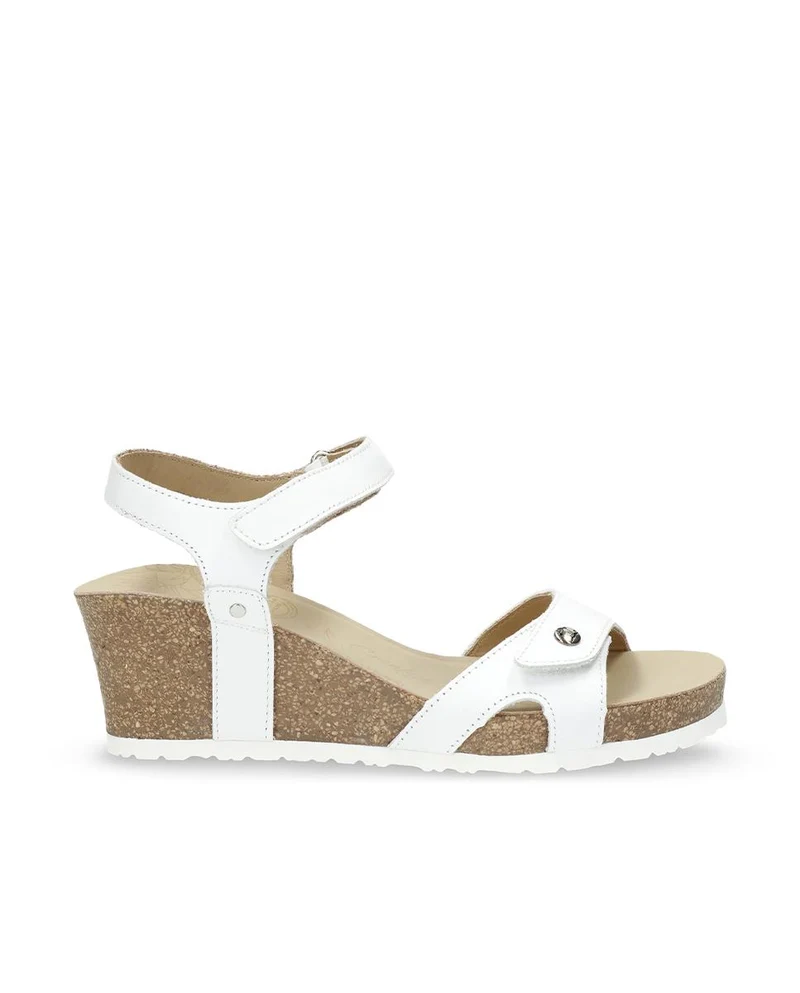 Sandalias de Piel Panama Jack Julia Blanco Mujer