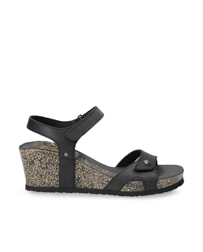 Sandalias de Piel Panama Jack Julia Negro Mujer