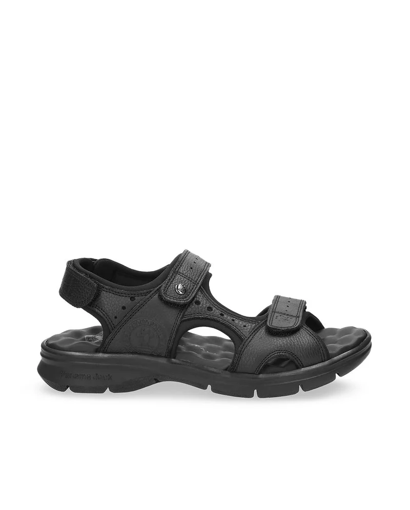 Sandalias de Piel Panama Jack Salton Negro Hombre