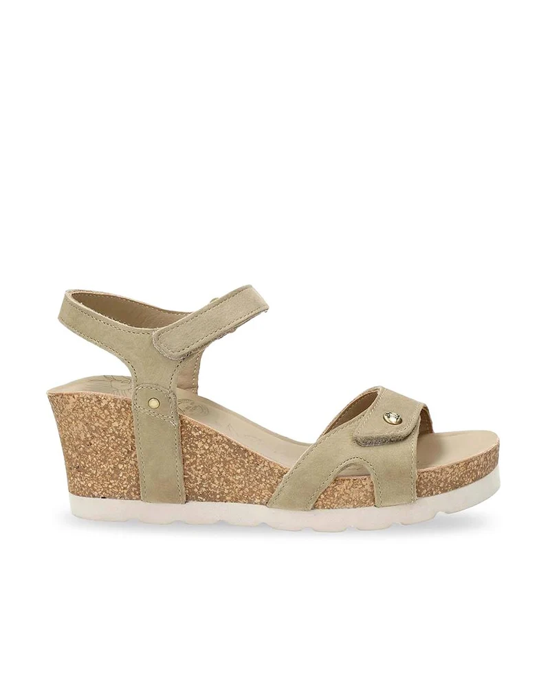 Sandalias de Piel Panama Jack Julia Beige Mujer