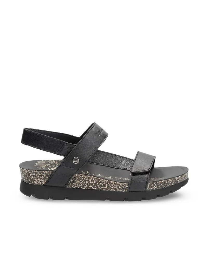 Sandalias de Piel Panama Jack Selma Negro Mujer