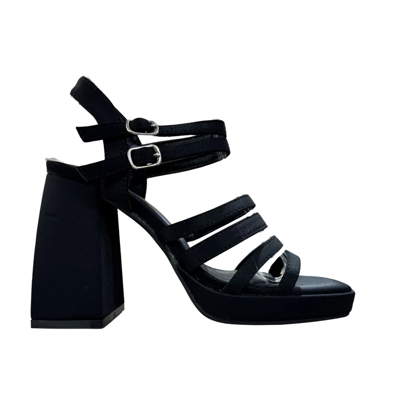 MUJER SANDALIA FIESTA PLATAFORMA NEGRO