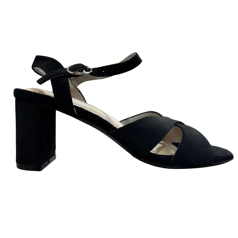 MUJER SANDALIA FIESTA TACON NEGRO