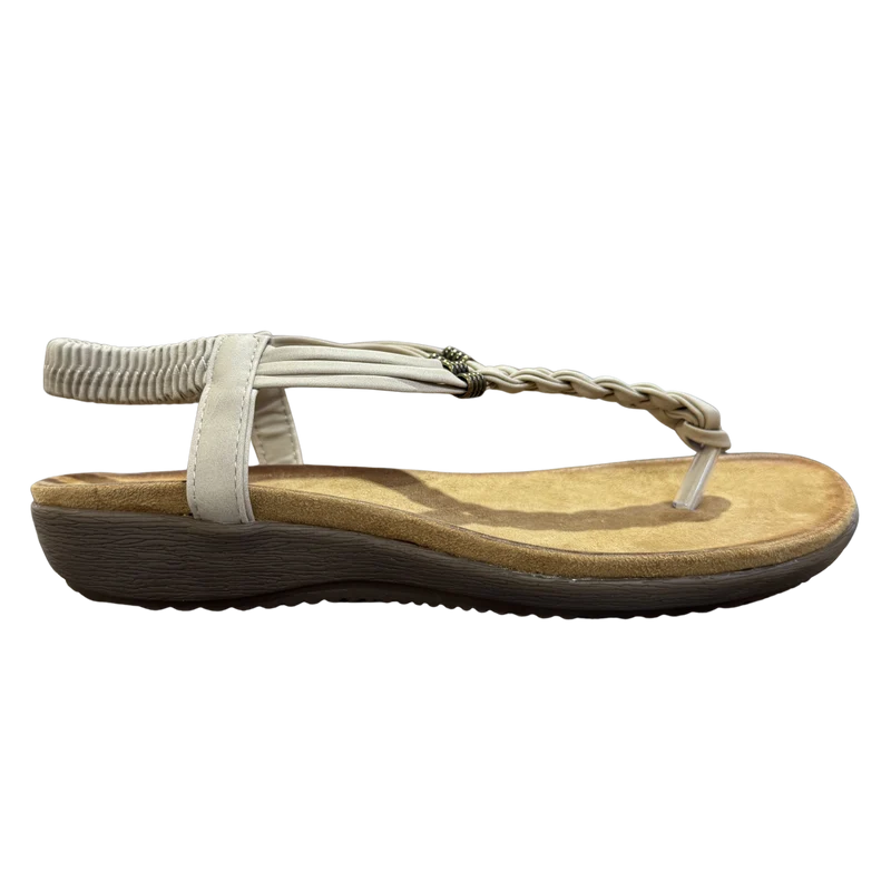 MUJER SANDALIA PLANA BEIGE