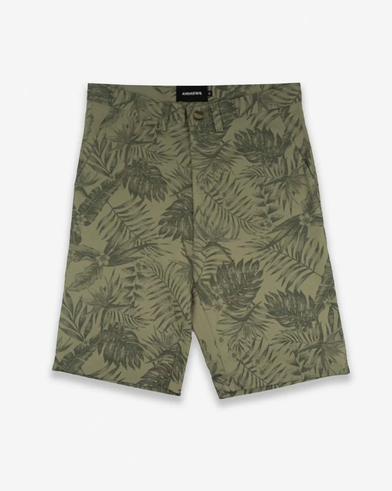 Bermuda Hombre - Casual de Algodón Estampado color Verde Pacay