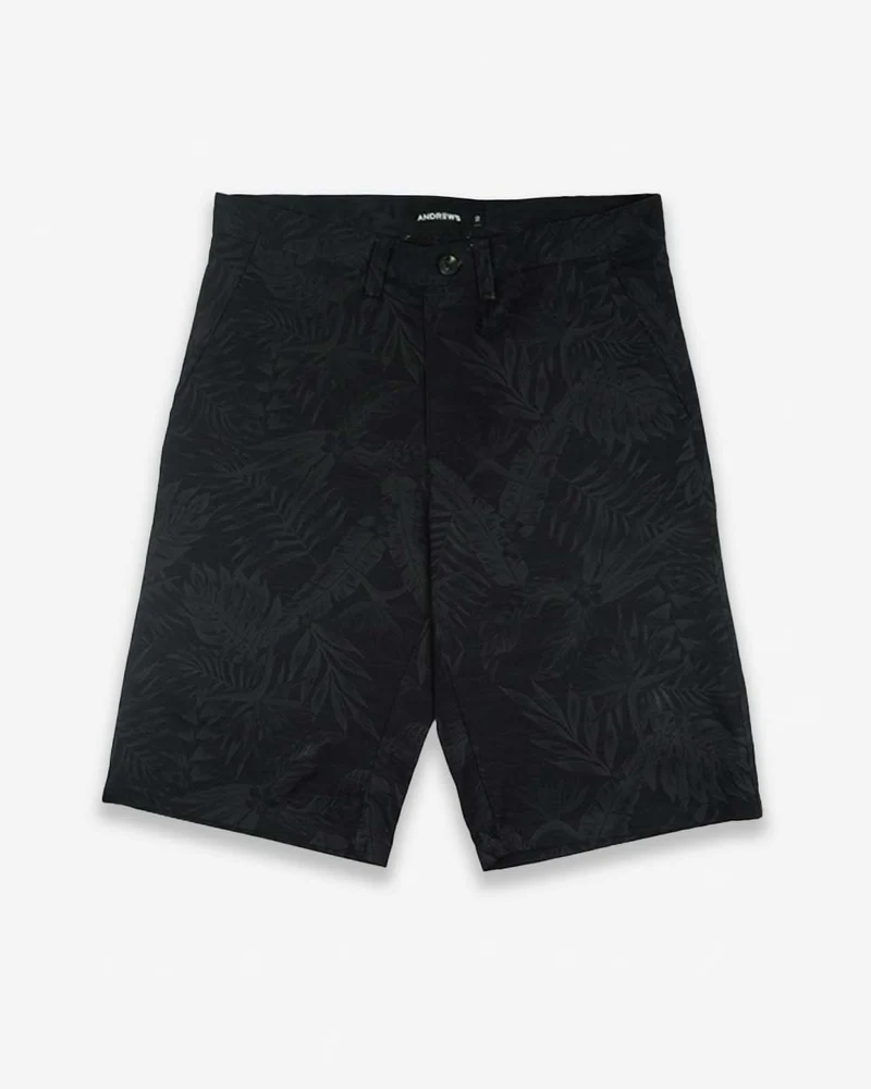 Bermuda Hombre - Casual de Algodón Estampado color Negro