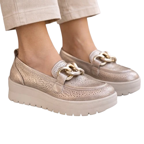 MUJER MOCASIN COMODO GLIDEA BRONCE
