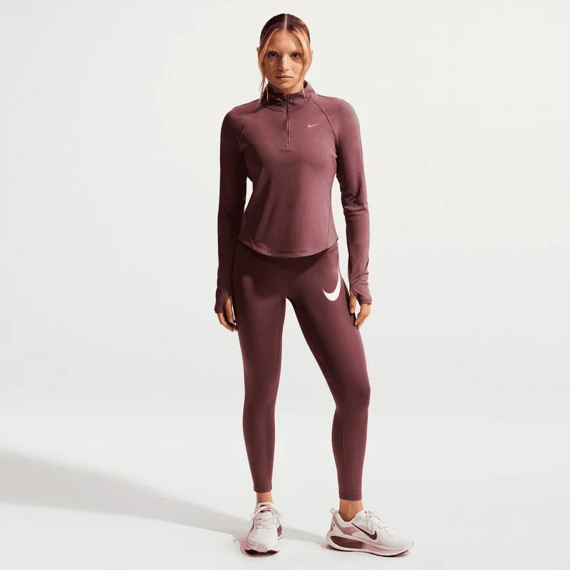 Parte De Arriba Nike Tempo Swoosh De Running DrI-Fit Con Media Cremallera - Mujer