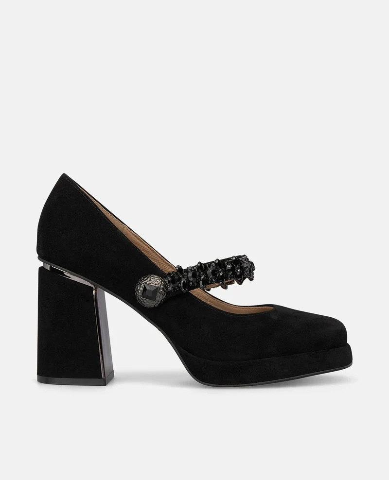 ZAPATO TACÓN ANCHO ANTE