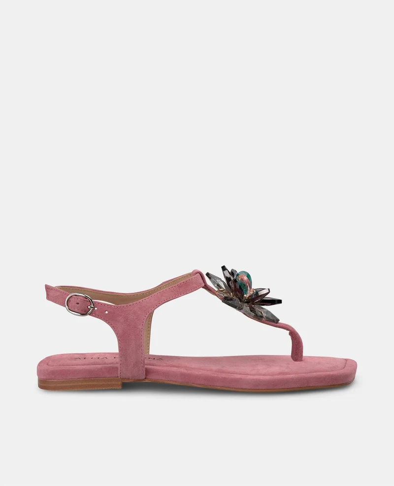 SANDALIA FLOR EFECTO CRISTAL
