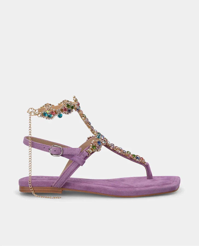 SANDALIA PEDRERÍA MULTICOLOR