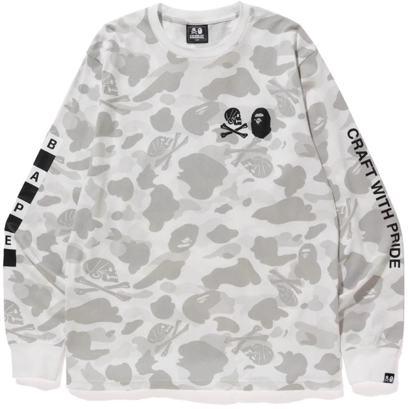BAPE/NEIGHBORHOOD - CAMO L/S TEE (WHITE)